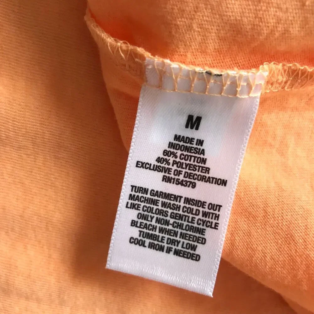 Aeropostale Aero Raised Logo Classic Crew Tee T Shirt Pale Orange Women's M NWT